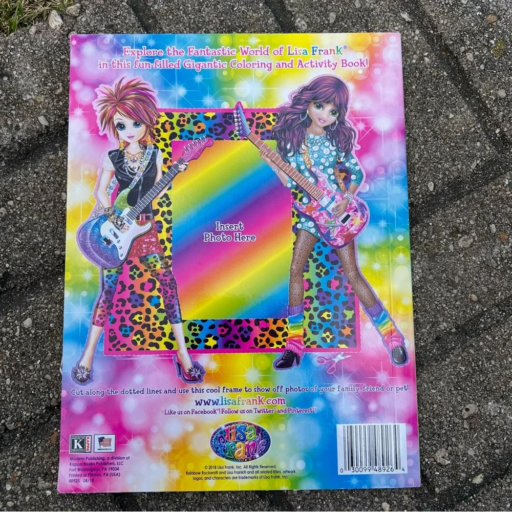 Lisa Frank Rainbow Rockers Retro Y2K Giant Coloring Book New